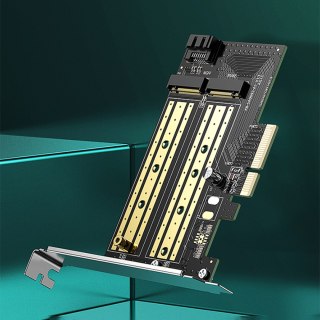 Karta rozszerzeń adapter PCIe 3.0 x4 dodatkowe dwa sloty SSD M.2 M-Key i M.2 B-Key UGREEN
