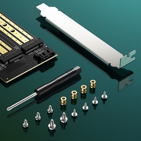 Karta rozszerzeń adapter PCIe 3.0 x4 dodatkowe dwa sloty SSD M.2 M-Key i M.2 B-Key UGREEN