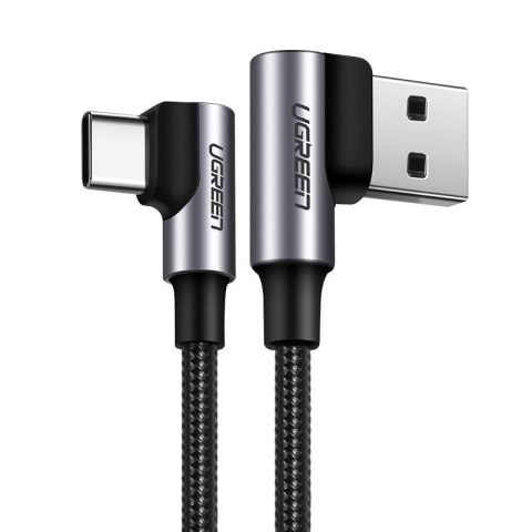 Kątowy kabel przewód USB - USB-C QC 3.0 3A 1m szary UGREEN