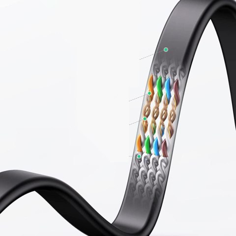 Płaski kabel sieciowy patchcord LAN RJ45 Ethernet Cat. 6 8m czarny UGREEN