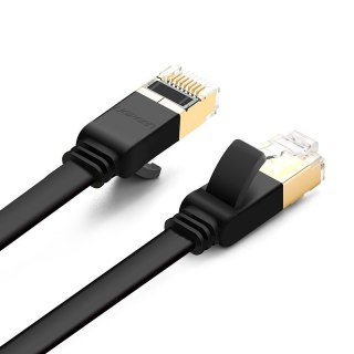 Płaski patchcord kabel przewód sieciowy LAN STP RJ45 Cat 7 10Gbps 3m czarny UGREEN