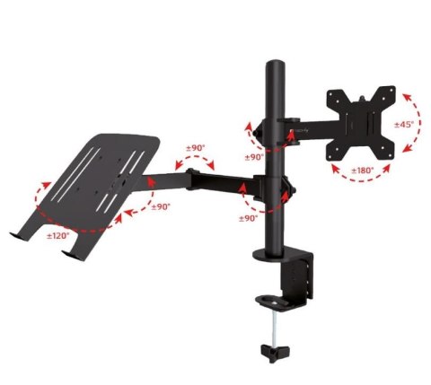 Uchwyt do monitora 13-32 cali i laptop 17 cali biurkowy obrotowy Techly