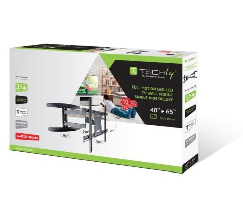 Uchwyt ścienny TV 40-65cali 35 kg obrotowy uchylny Techly