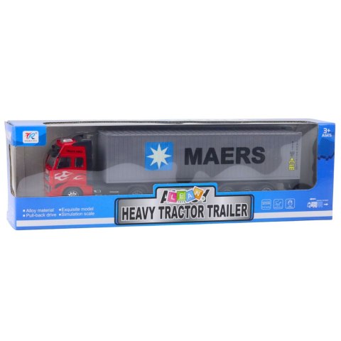 Ciężarówka Kontener Z Napędem Pull-Back Otwierane Drzwi Szaro Czerwona LEAN Toys