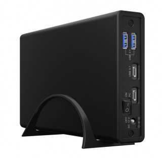 Obudowa IB-382H-C31 2,5/3,5 HDD z wbudowanym HUB 1xUSB-C, 2xUSB -A, 12V2A IcyBox