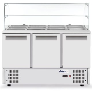 Stół chłodniczy sałatkowy 3-drzwiowy z nadstawą szklaną na 4x GN1/1 368 l - Hendi 236192 ARKTIC