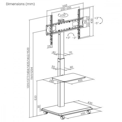 Stand dla TV, ER-304B Ergo Office