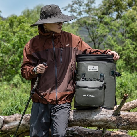 Plecak turystyczny termiczny izolowany z saszetką 20l - zielony ROCKBROS