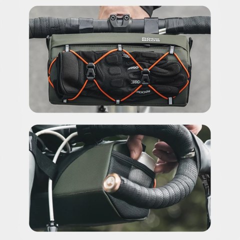 Torba rowerowa mocowana na kierownicę 2.2l - zielona ROCKBROS