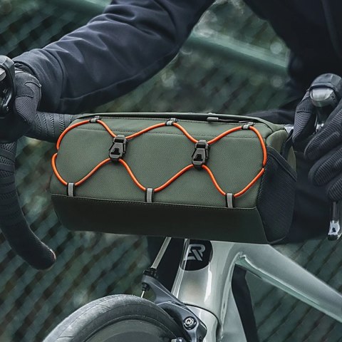Torba rowerowa mocowana na kierownicę 2.2l - zielona ROCKBROS
