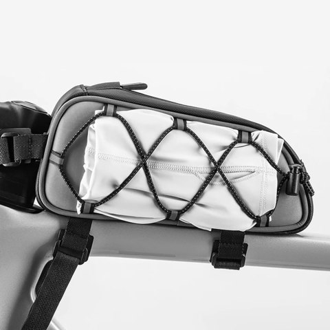 Torba sakwa rowerowa mocowana na ramę 0.9l - srebrna ROCKBROS