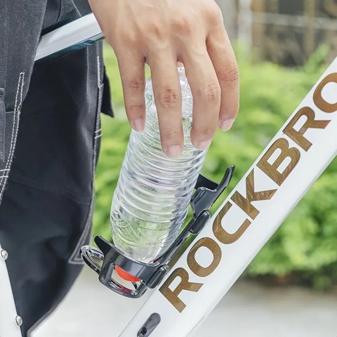 Uchwyt rowerowy na butelkę bidon mocowanie szyjką do dołu - czarny ROCKBROS