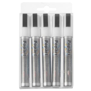 Markery do tablicy końcówka 2-6mm białe zestaw 5szt. - Hendi 664209 Hendi