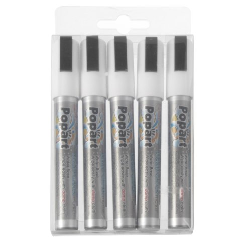 Markery do tablicy końcówka 2-6mm białe zestaw 5szt. - Hendi 664209 Hendi