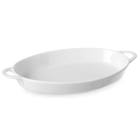 Półmisek do zapiekania owalny z uchwytami 165x105x30mm biała porcelana - Hendi 784006 Hendi