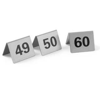 Tabliczka informacyjna NUMER STOLIKA 49-60 stal nierdzewna zestaw 12szt. - Hendi 663882 Hendi