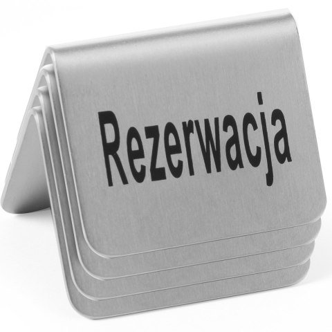 Tabliczka informacyjna REZERWACJA stal chromowa zestaw 4szt. - Hendi 663714 Hendi