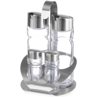 Zestaw do przypraw ze stali nierdzewnej sól pieprz oliwa ocet winny - Hendi 465356 Hendi