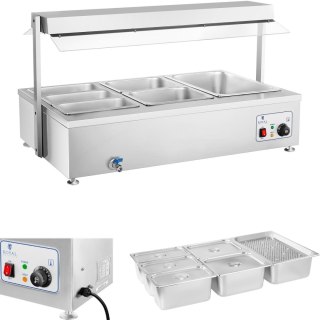Bemar wodny podgrzewacz wolnostojący z kranem 6 x GN 150mm 55L Royal Catering Royal Catering