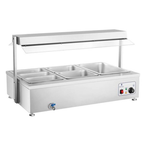 Bemar wodny podgrzewacz wolnostojący z kranem 6 x GN 150mm 55L Royal Catering Royal Catering