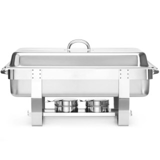 Podgrzewacz do potraw na pastę świeczki stalowy GN 1/1 - DUŻY ZESTAW Hendi