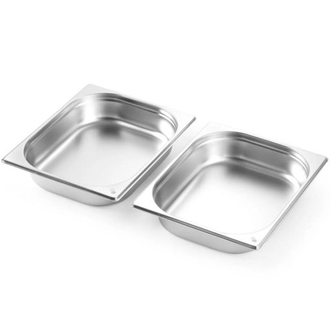 Podgrzewacz do potraw na pastę świeczki stalowy GN 1/1 - DUŻY ZESTAW Hendi