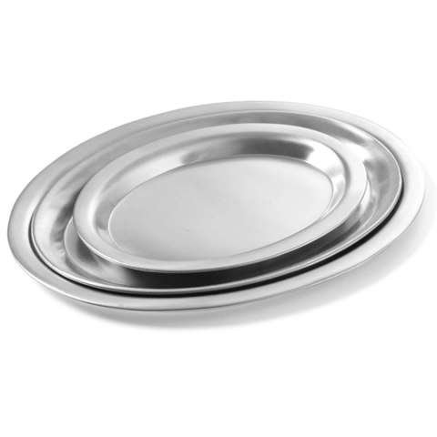 Taca do serwowania kawy stalowa owalna 26.5x19.5cm Hendi