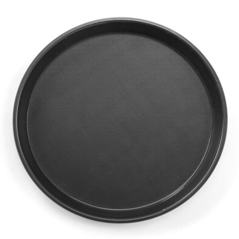 Taca kelnerska antypoślizgowa odporna okrągła z rantem śr. 36cm - czarna Hendi