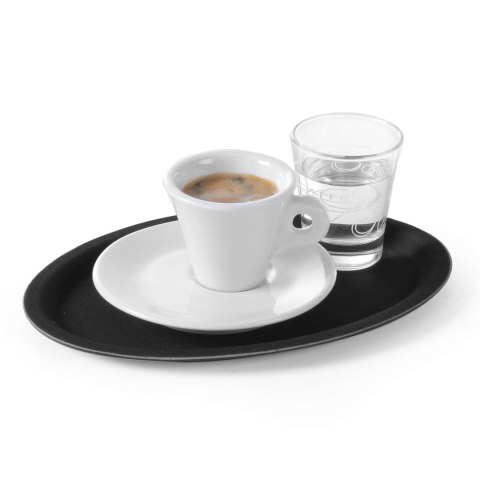 Taca kelnerska antypoślizgowa owalna 20x26.5cm - czarna Hendi