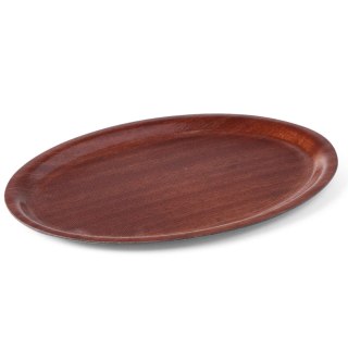 Taca kelnerska drewniana antypoślizgowa - owalna 29x21cm Hendi