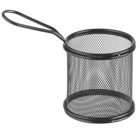 Koszyk do serwowania smażonych przekąsek frytek z uchwytem okrągły 90x90x90 mm - Hendi 425633 Hendi