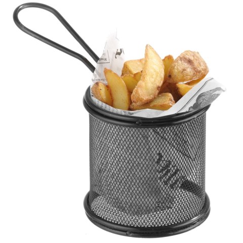Koszyk do serwowania smażonych przekąsek frytek z uchwytem okrągły 90x90x90 mm - Hendi 425633 Hendi