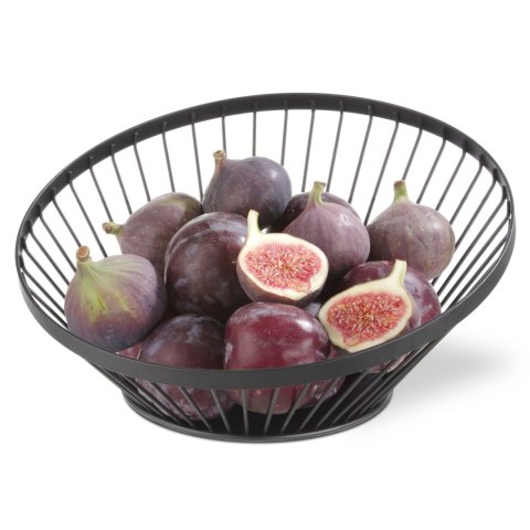 Koszyk miska druciana do owoców czarna z matową powłoką śr. 280 mm - Hendi 427088 Hendi