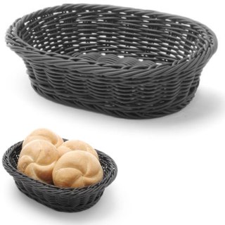 Koszyk na pieczywo owalny polipropylenowy czarny 250x190x65 mm - Hendi 426623 Hendi