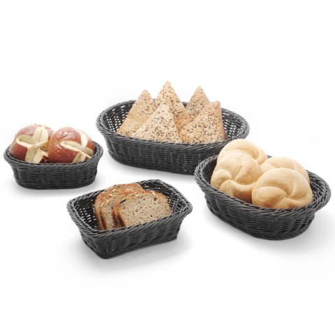 Koszyk na pieczywo owalny polipropylenowy czarny 250x190x65 mm - Hendi 426623 Hendi