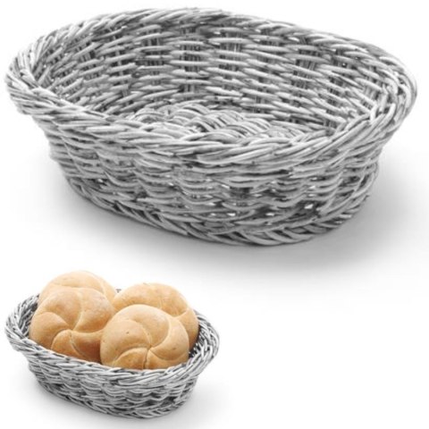 Koszyk na pieczywo owalny polipropylenowy szary 250x190x65 mm - Hendi 426616 Hendi