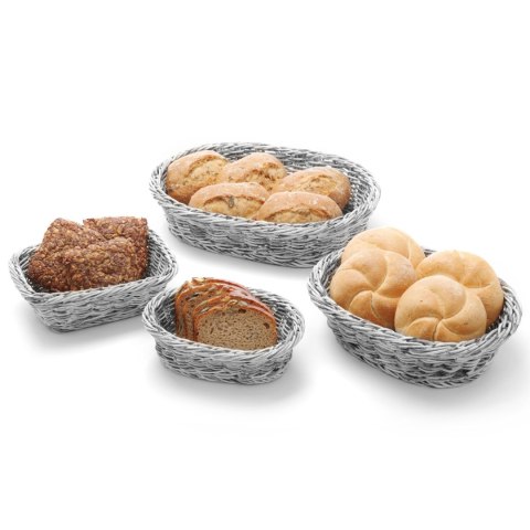 Koszyk na pieczywo owalny polipropylenowy szary 320x230x70 mm - Hendi 426647 Hendi