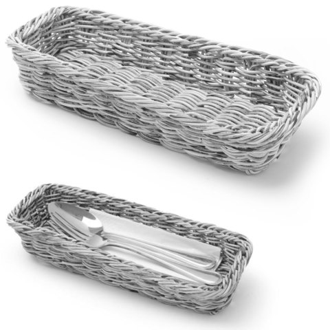 Koszyk na sztućce widelce noże łyżki szary melanżowy 270x100x45 mm - Hendi 426081 Hendi