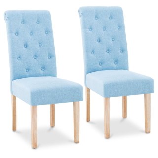 Krzesło tapicerowane do jadalni salonu 2 szt. NIEBIESKIE FROMMSTARCK