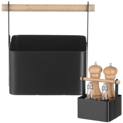 Organizer koszyk stołowy na przyprawy z drewnianą rączką 17x13x16 cm - Hendi 427057 Hendi