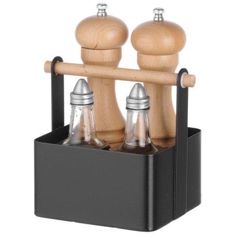 Organizer koszyk stołowy na przyprawy z drewnianą rączką 17x13x16 cm - Hendi 427057 Hendi