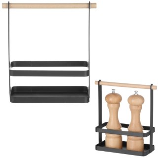 Organizer koszyk stołowy na przyprawy z drewnianą rączką 23x10x24 cm - Hendi 427040 Hendi