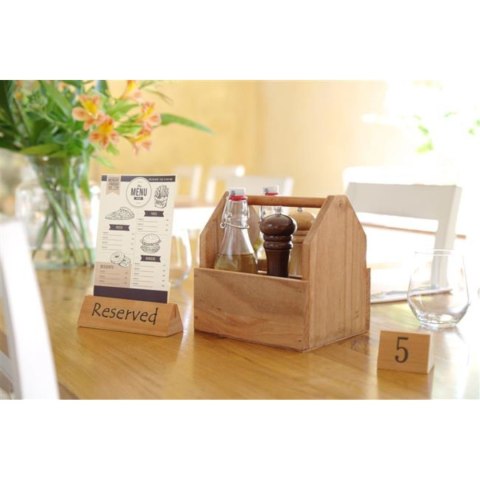 Organizer pojemnik stołowy na przyprawy sztućce drewniany z uchwytem - Hendi 664315 Hendi