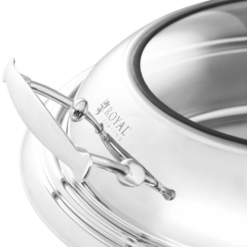 Podgrzewacz do potraw okrągły na pastę z pokrywą z okienkiem śr. 39 cm 5.5 l Royal Catering