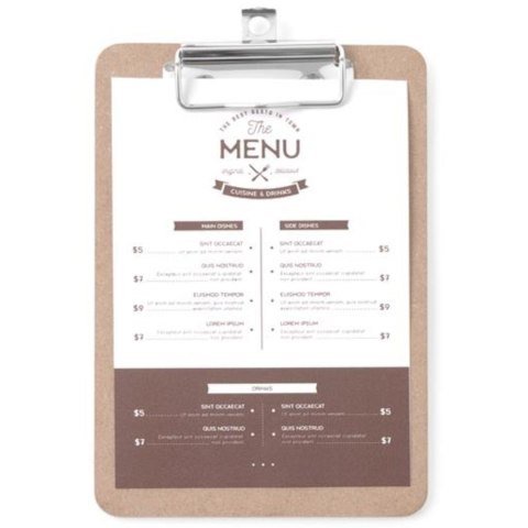 Podkładka deska pod kartę menu z klipsem Clipboard 125x180 mm - Hendi 664179 Hendi