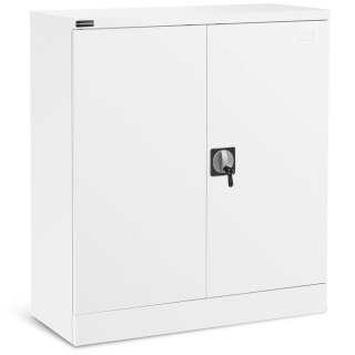 Szafka metalowa biurowa na dokumenty akta z zamkiem na klucz 2-półkowa BIAŁA FROMMSTARCK