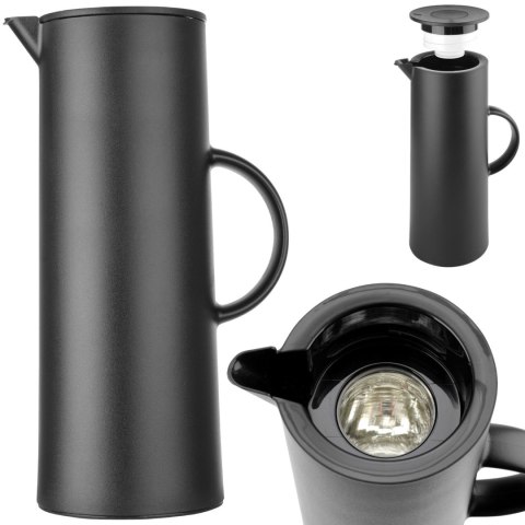 Termos dzbanek próżniowy z przyciskiem i szklanym wkładem 1 l - Hendi 449615 Hendi