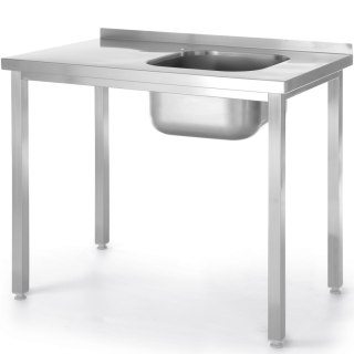 Basen zlew jednokomorowy prawy Budget Line STAL 1000 x 600 x 850 cm - Hendi 816783 Hendi