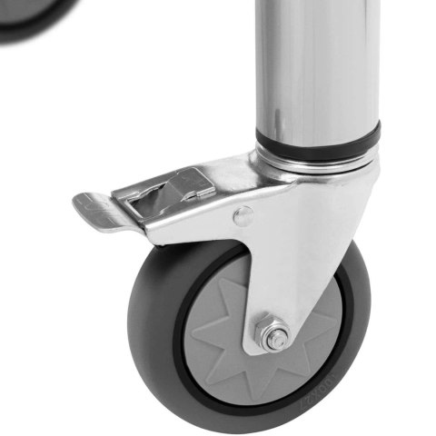 Stół metalowy gastronomiczny na kółkach z półką i rantem STAL 60 x 150 cm Royal Catering