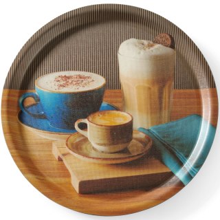 Taca antypoślizgowa do serwowania okrągła z nadrukiem śr. 380 mm - Hendi 507971 Hendi